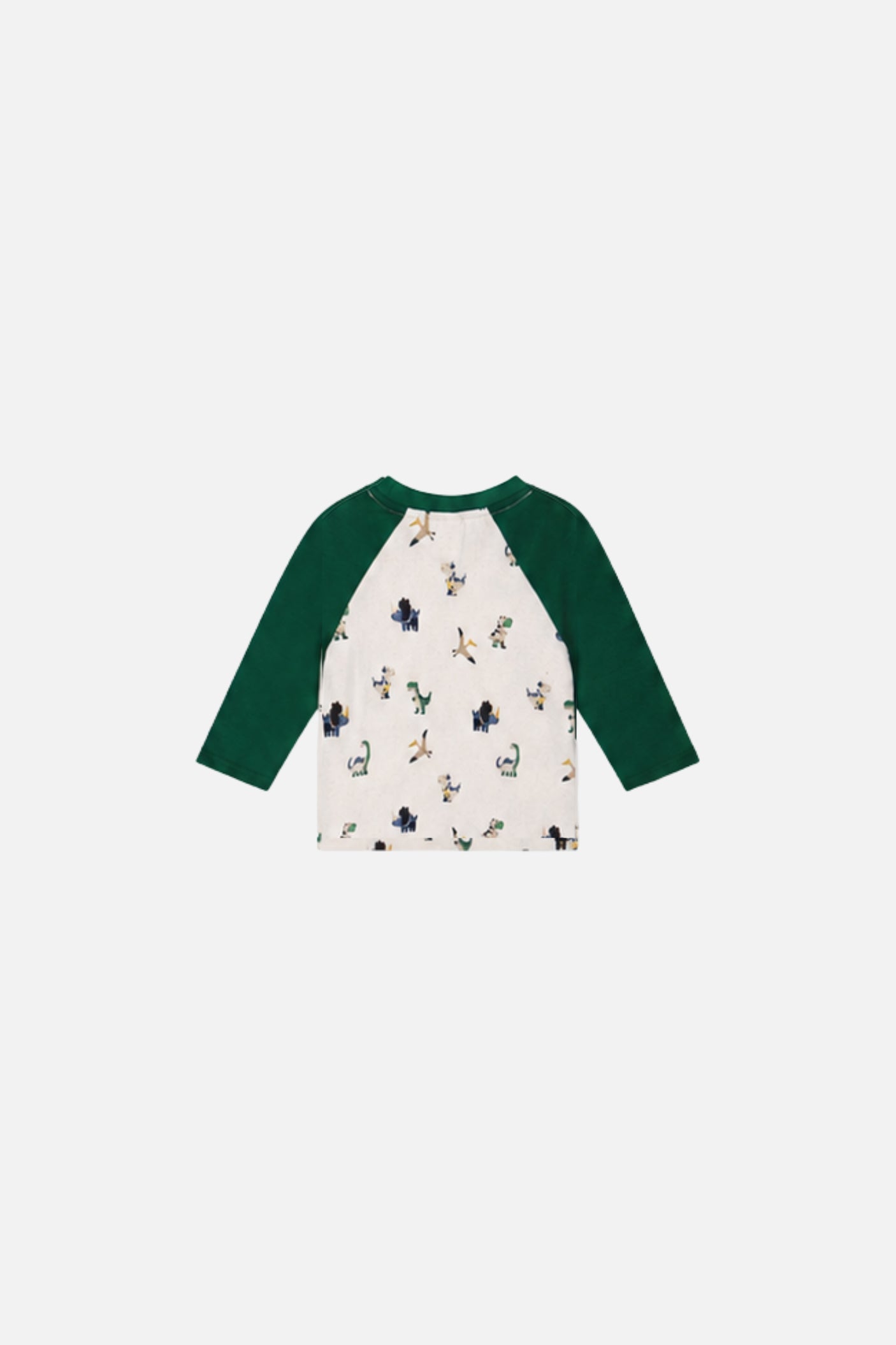 Baby Long Sleeve Raglan T-Shirt Beige Dinosaur Print